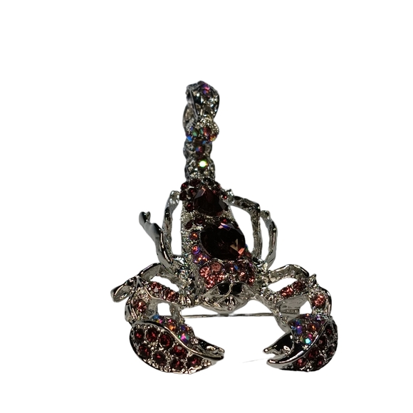 Scorpion Crystal Rhinestone Bling Articulated Stinger Brooch Pendant - Picture 8 of 11